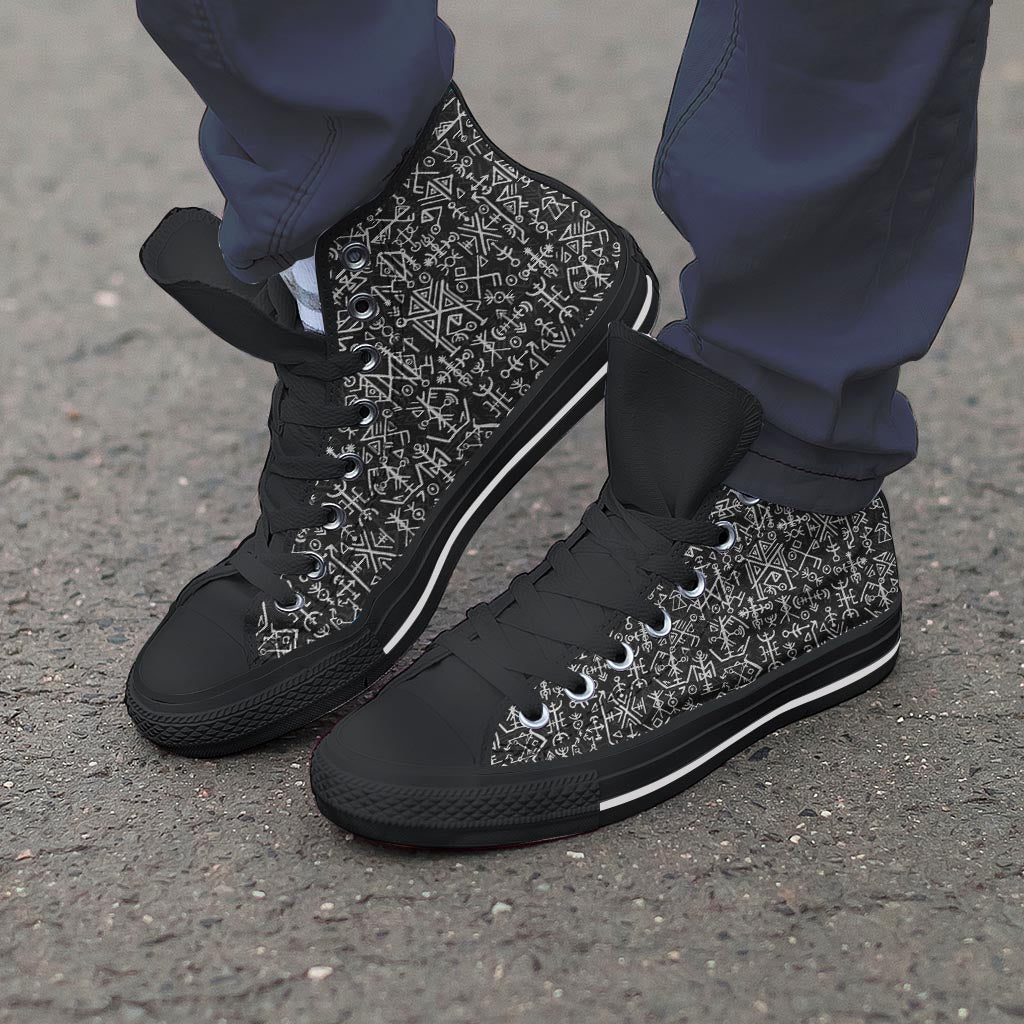 Futhark Norse Viking Men's High Top Shoes-grizzshop