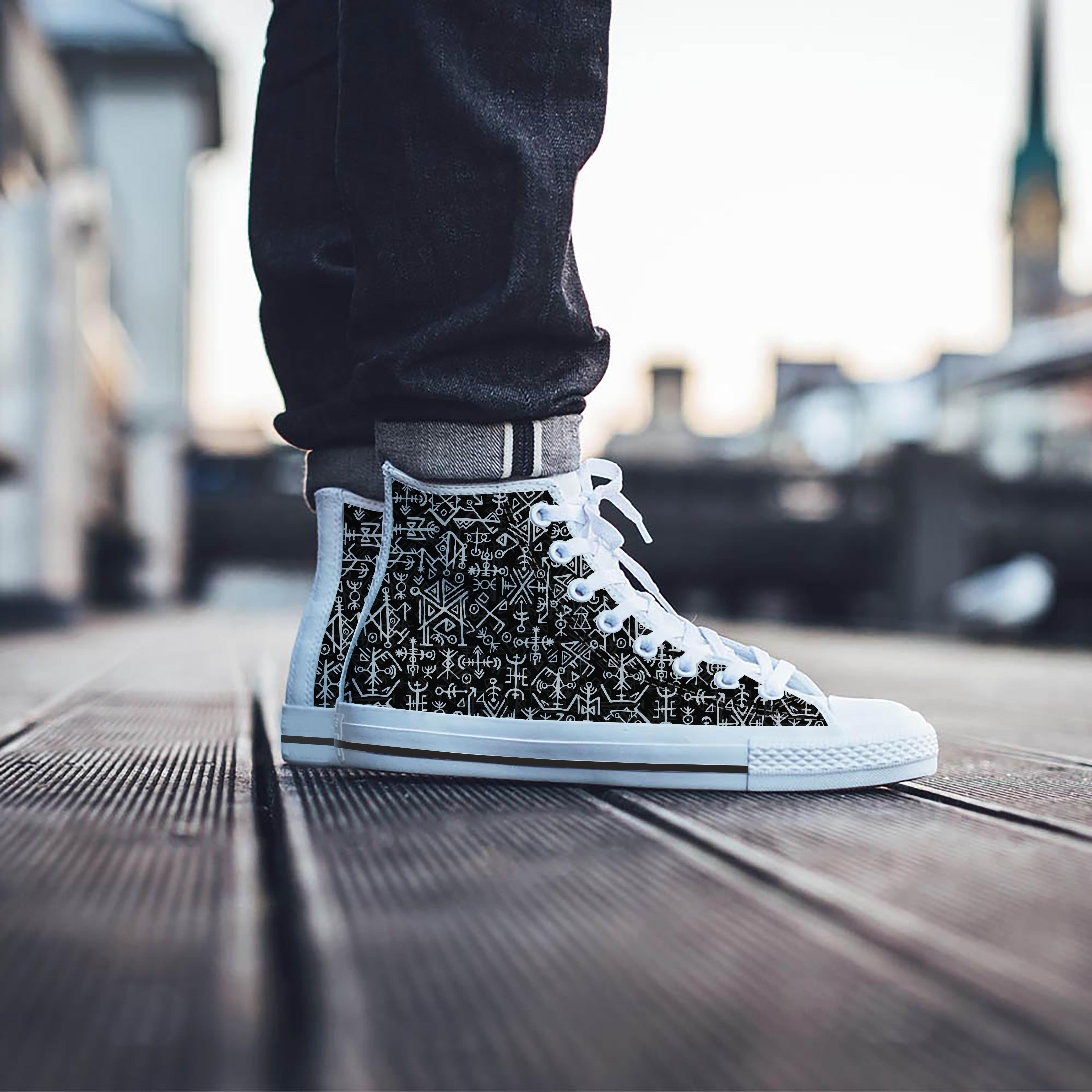 Futhark Norse Viking Men's High Top Shoes-grizzshop