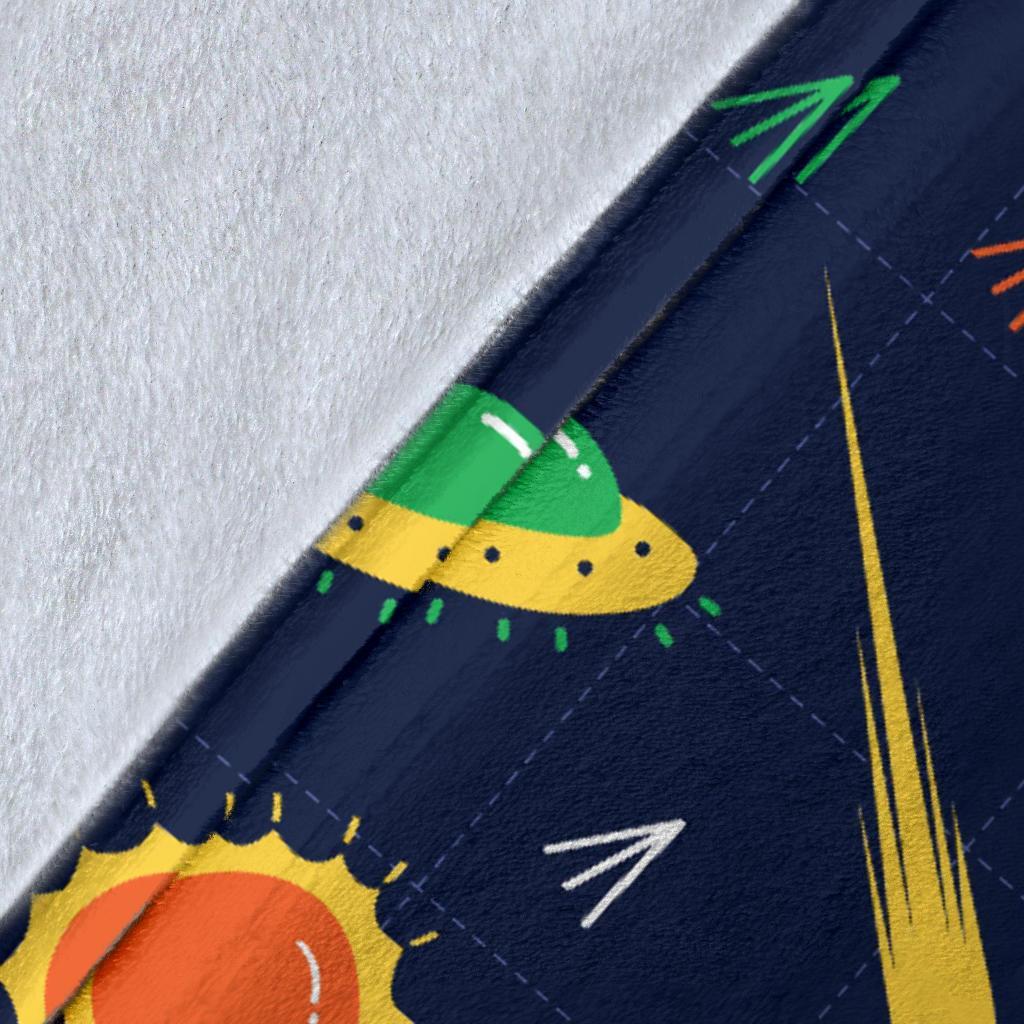 Galaxy Comet Alien Ufo Pattern Print Blanket-grizzshop