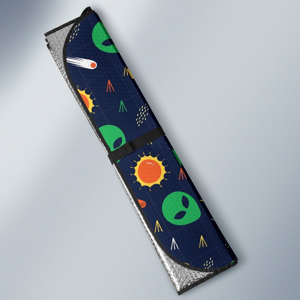 Galaxy Comet Alien Ufo Pattern Print Car Sun Shade-grizzshop