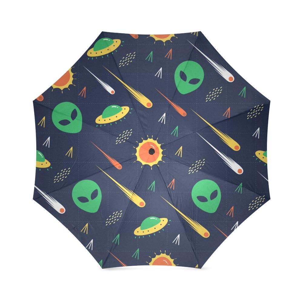 Galaxy Comet Alien Ufo Pattern Print Foldable Umbrella-grizzshop