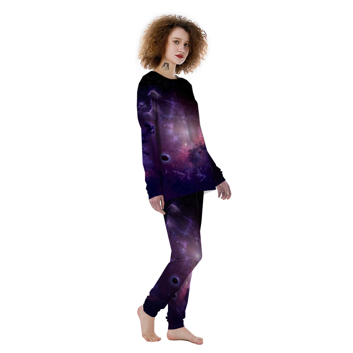 Galaxy Deep Space Light Stardust Print Women's Pajamas-grizzshop