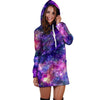 Galaxy Night Print Hoodie Dress-grizzshop