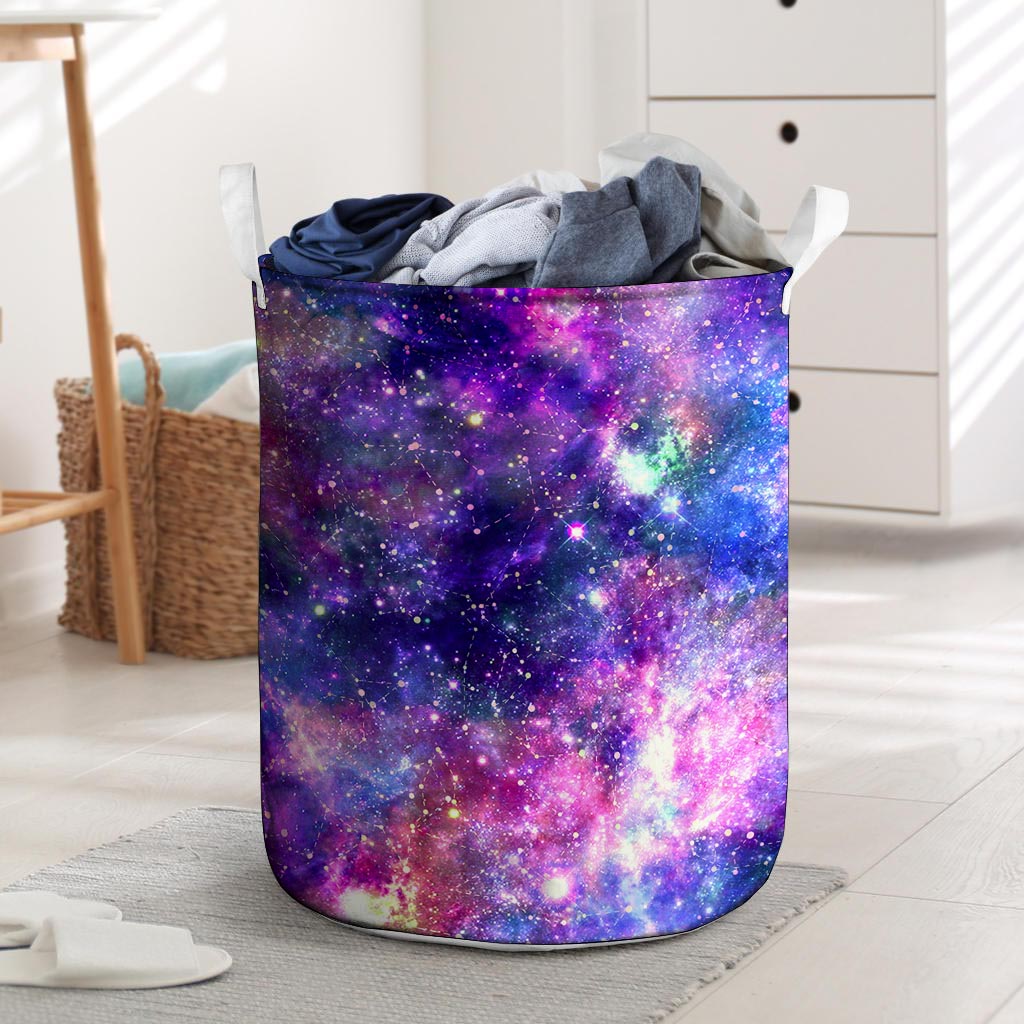 Galaxy Night Print Laundry Basket-grizzshop
