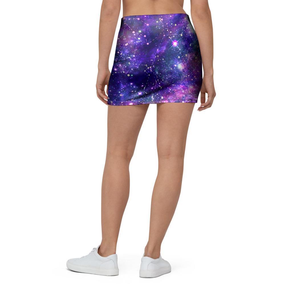 Galaxy Night Print Mini Skirt-grizzshop
