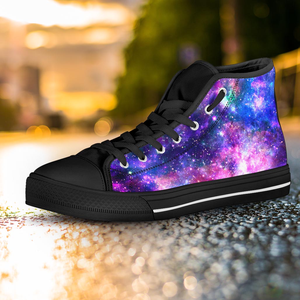 Galaxy Night Print Women's High Top Shoes-grizzshop
