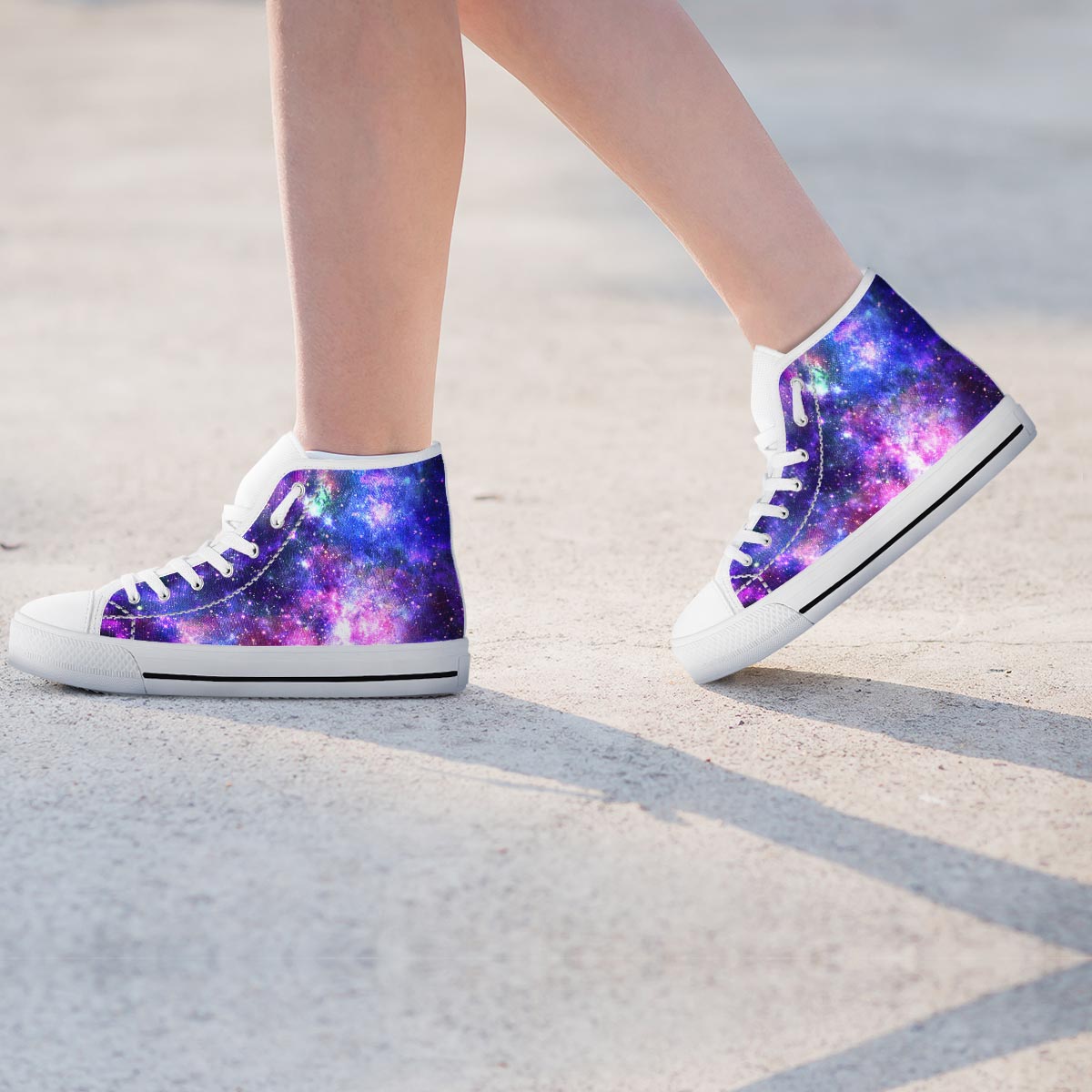 Galaxy Night Print Women's High Top Shoes-grizzshop