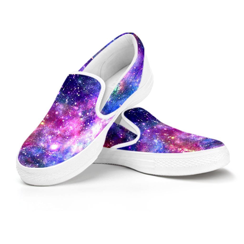 Galaxy Night Print Women's Slip On Sneakers-grizzshop