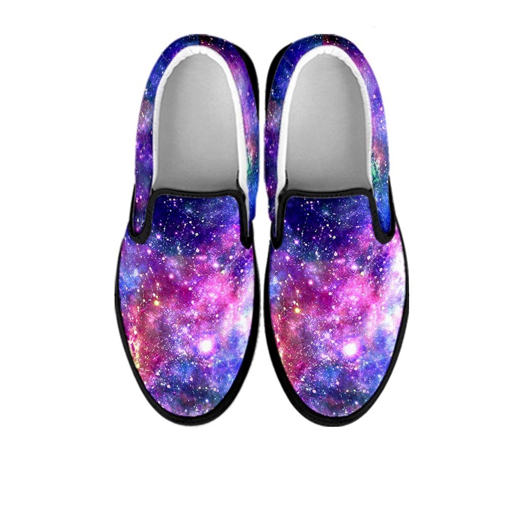 Galaxy Night Print Women's Slip On Sneakers-grizzshop