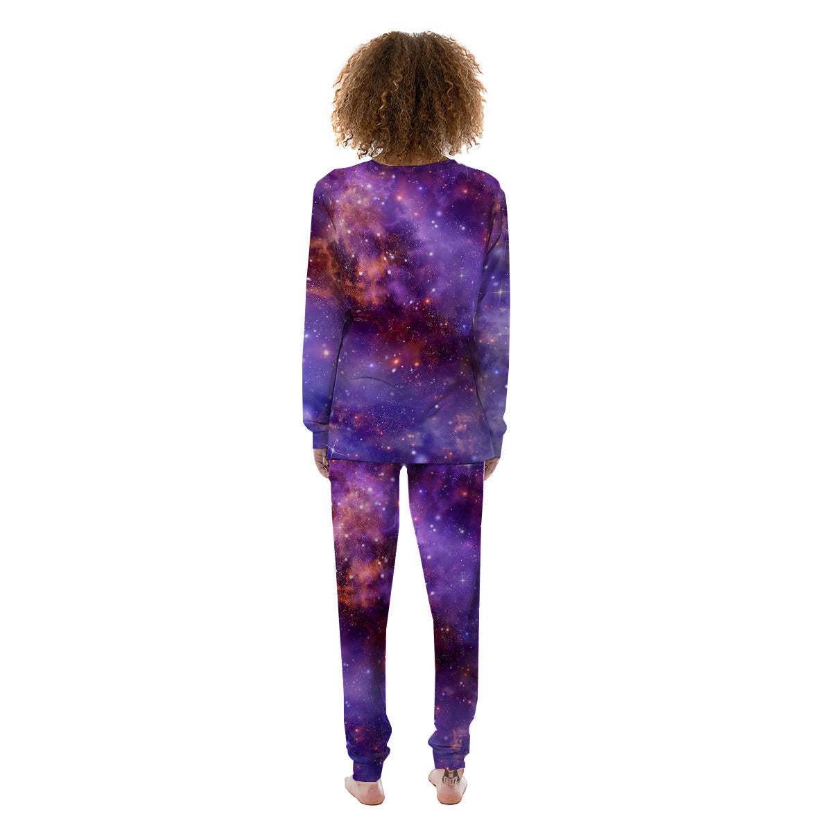 Galaxy Outer Space Dark Purple Print Women's Pajamas-grizzshop