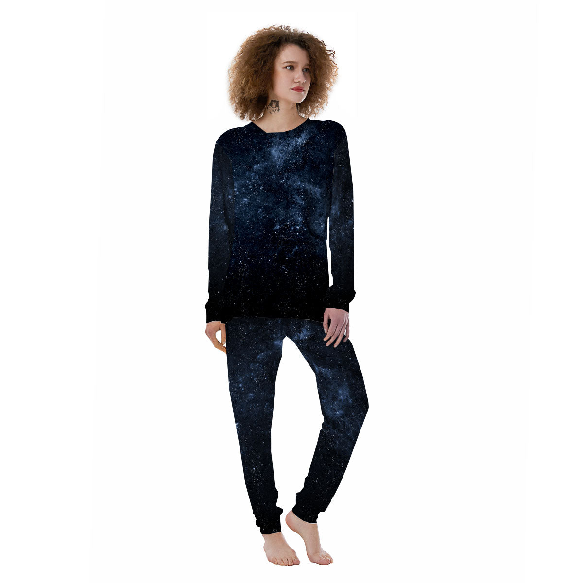 Galaxy Outer Space Dark Universe Print Women's Pajamas-grizzshop