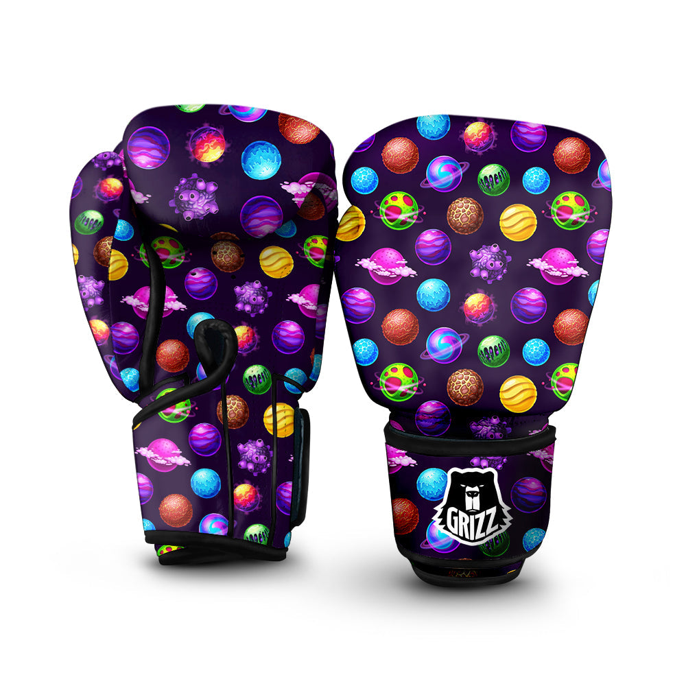 Galaxy Planets And Space Stars Colorful Print Pattern Boxing Gloves-grizzshop