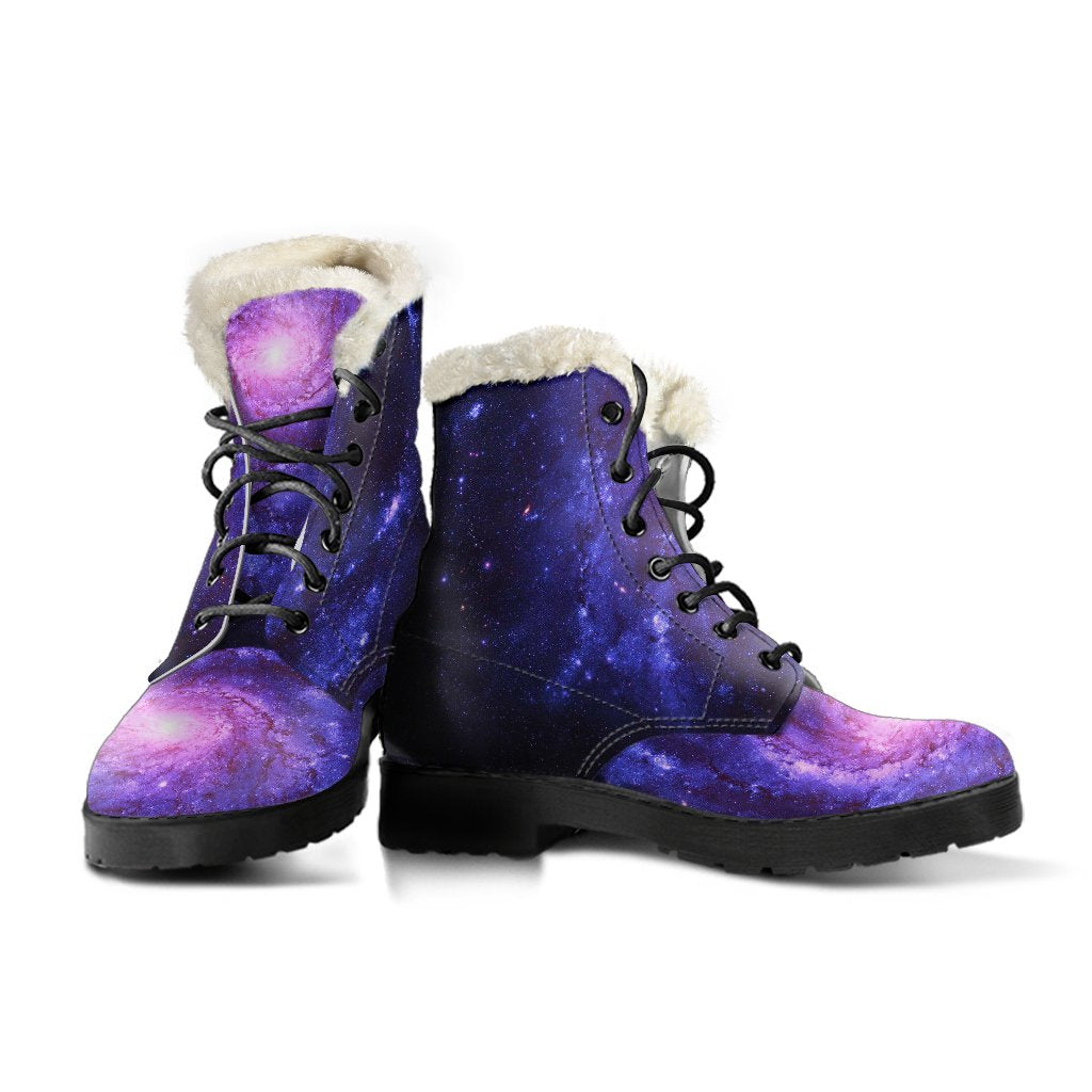Galaxy Purple Milky Way Space Print Comfy Winter Boots-grizzshop