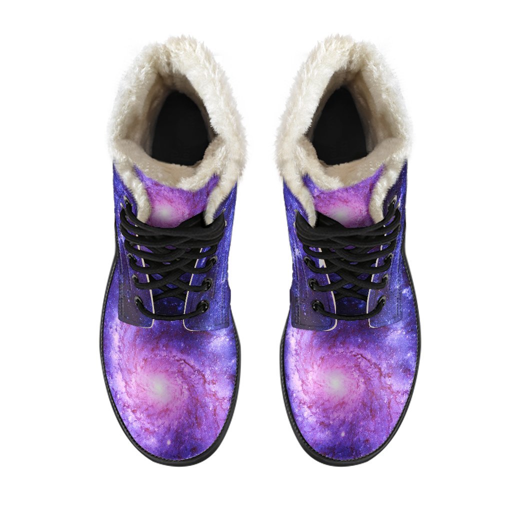 Galaxy Purple Milky Way Space Print Comfy Winter Boots-grizzshop