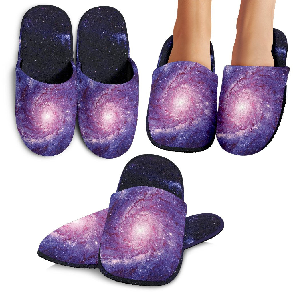 Galaxy Purple Milky Way Space Print Premium Home Slippers-grizzshop
