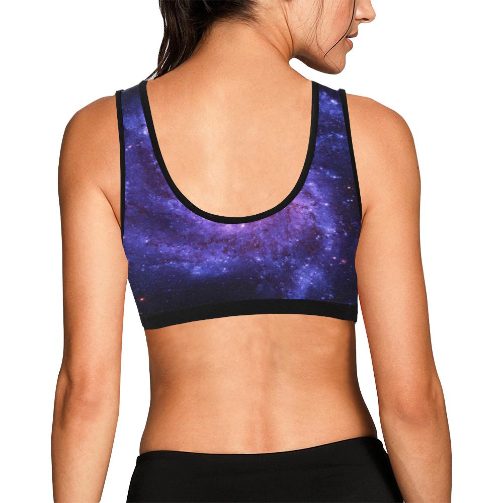 Galaxy Purple Milky Way Space Print Women Sports Bra-grizzshop