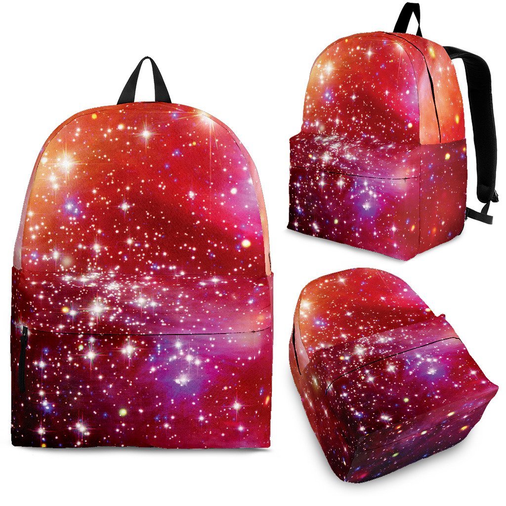 Galaxy Red Stardust Space Print Premium Backpack-grizzshop