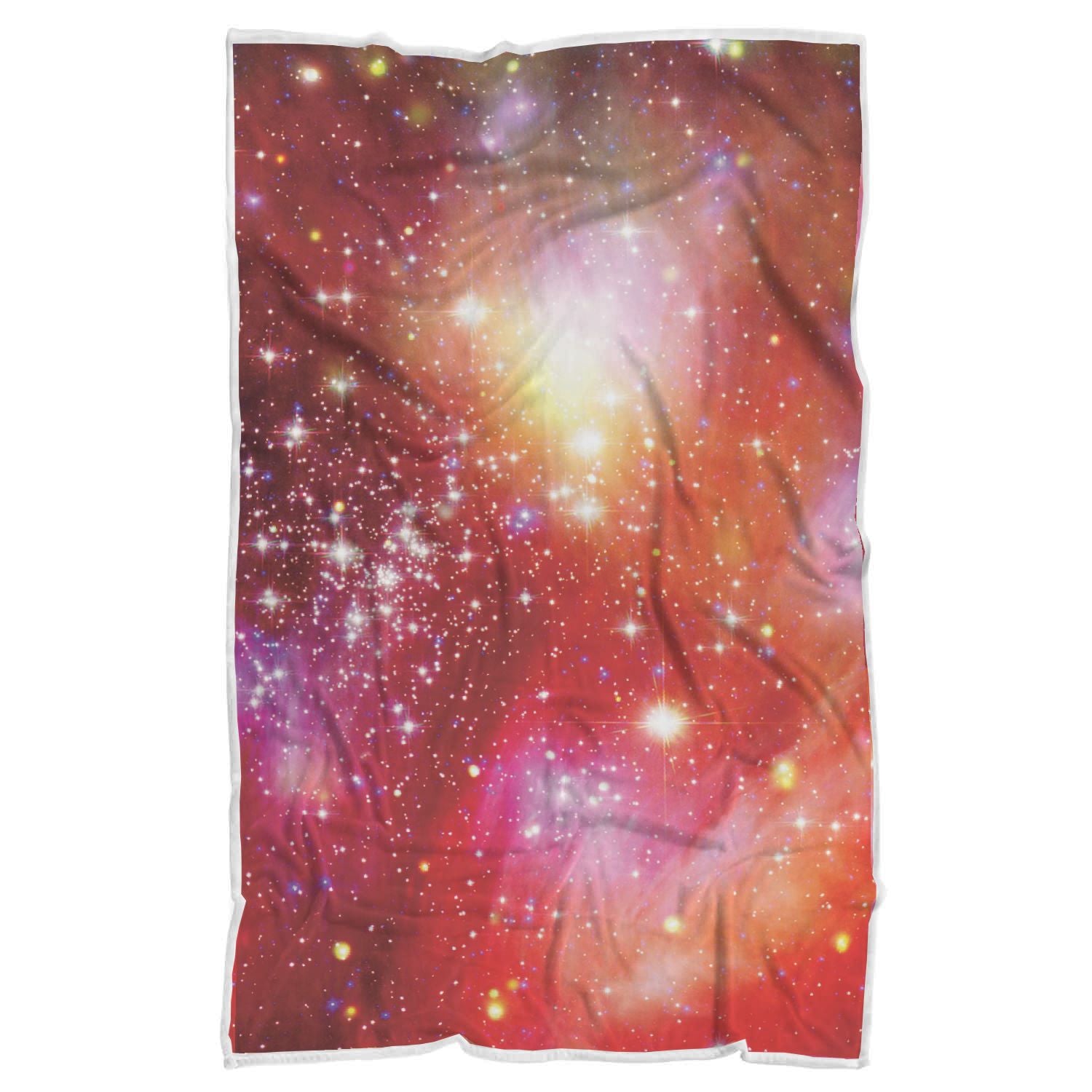 Galaxy Red Stardust Space Print Throw Blanket-grizzshop