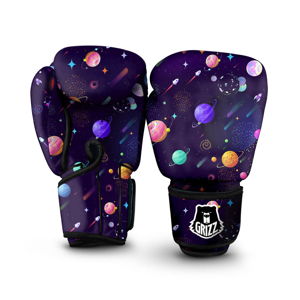 Galaxy Space Abstract Cartoon Print Boxing Gloves-grizzshop