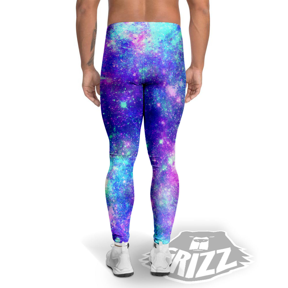 Galaxy Space Abstract Colorful Print Men's Leggings-grizzshop