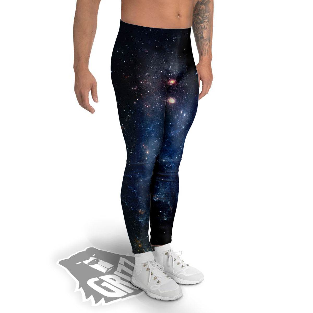 Galaxy Space Abstract Dark Print Men's Leggings-grizzshop