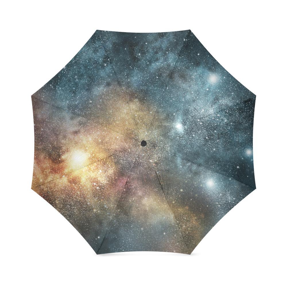 Galaxy Space Blue Stardust Print Foldable Umbrella-grizzshop