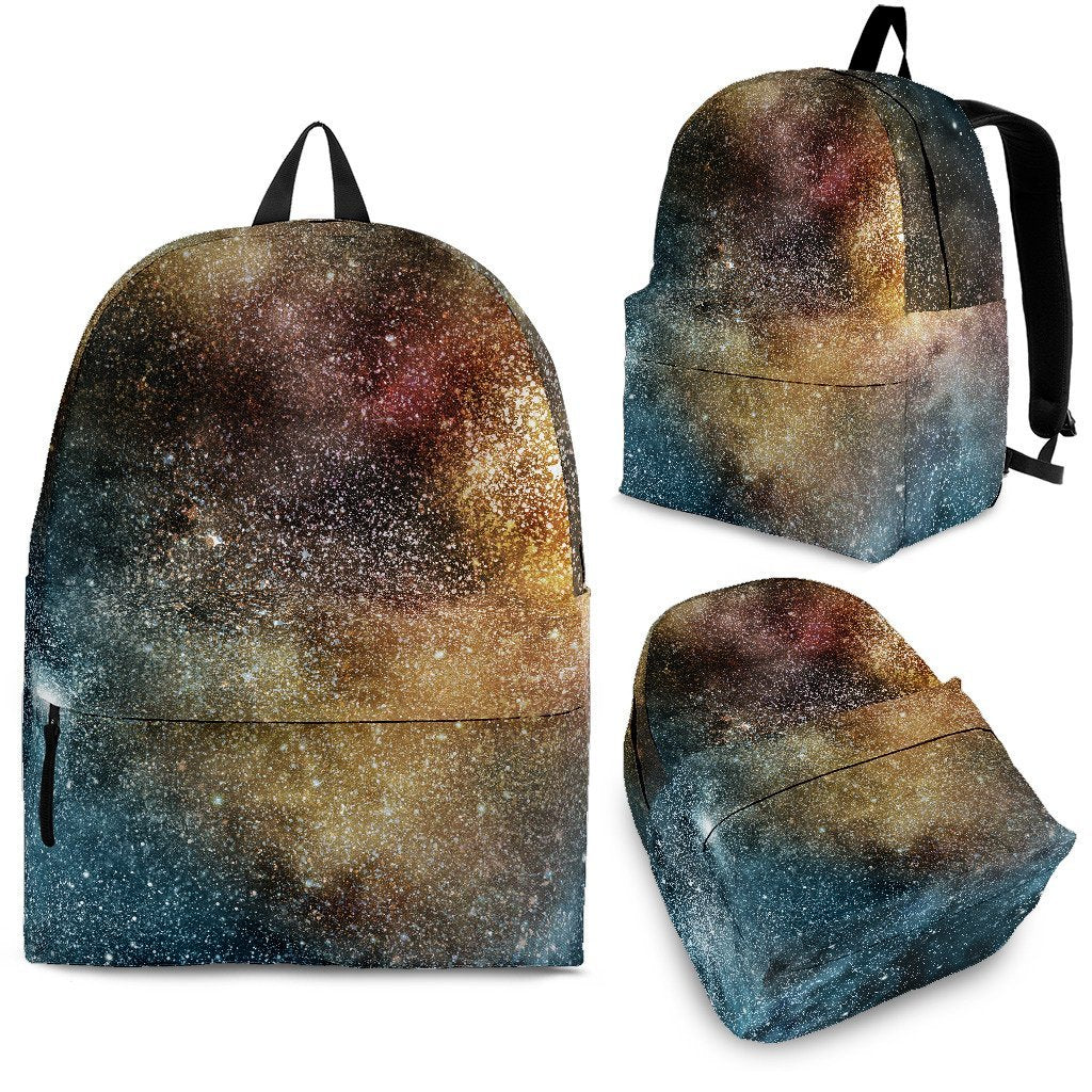Galaxy Space Blue Stardust Print Premium Backpack-grizzshop
