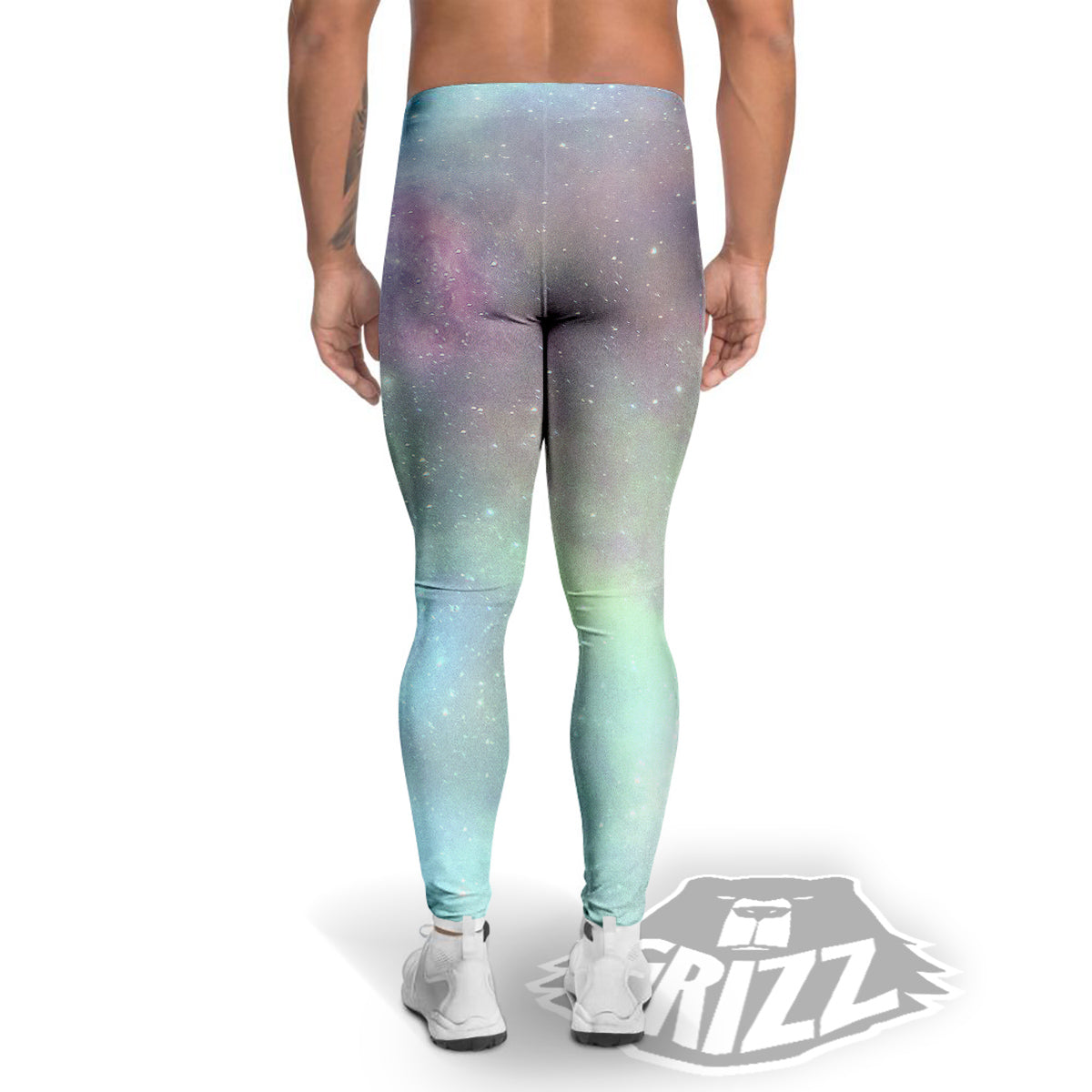 Galaxy Space Colorful Nebula Print Men's Leggings-grizzshop