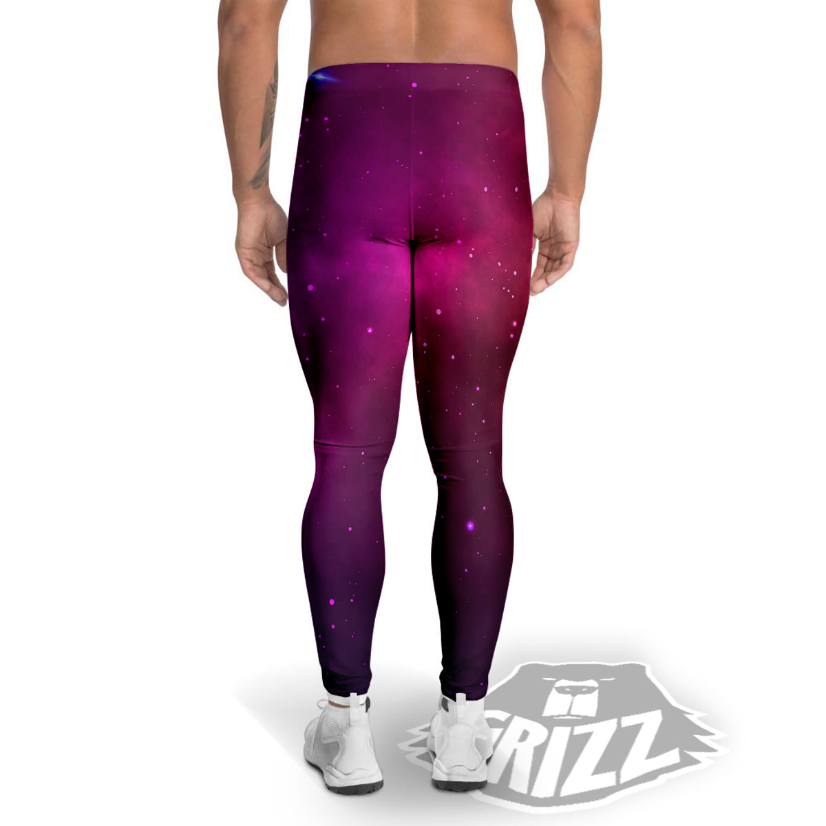 Galaxy Space Colorful Stardust Print Men's Leggings-grizzshop