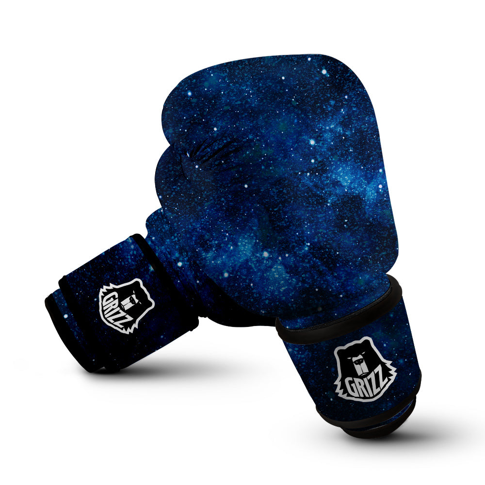 Galaxy Space Dark Blue Print Boxing Gloves-grizzshop