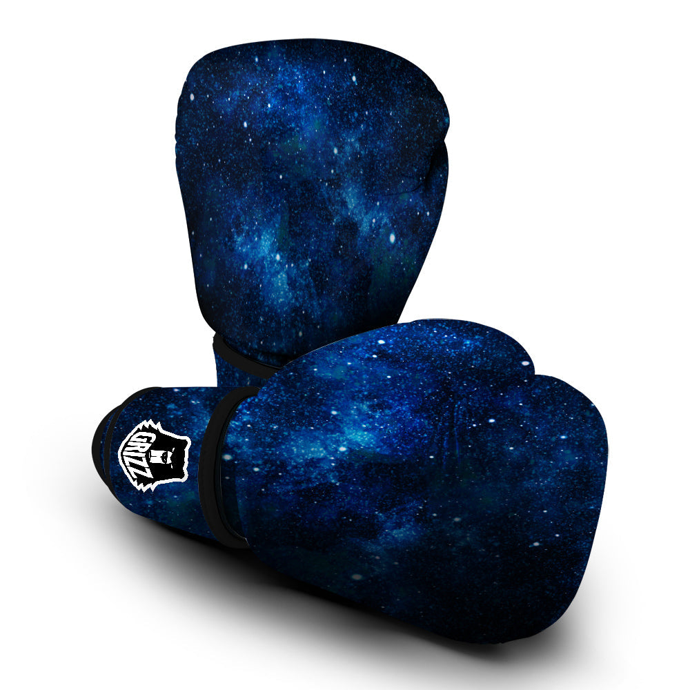 Galaxy Space Dark Blue Print Boxing Gloves-grizzshop