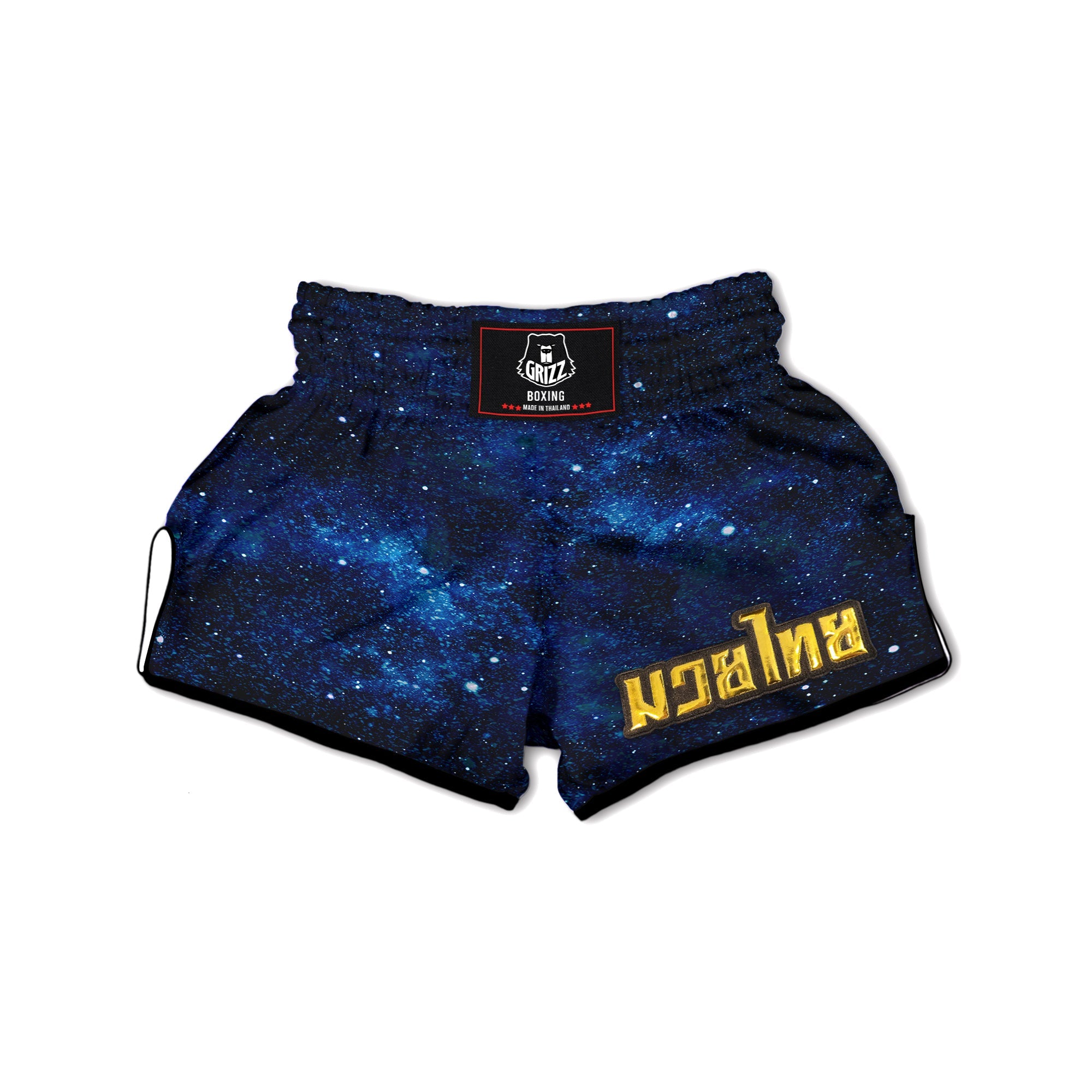 Galaxy Space Dark Blue Print Muay Thai Boxing Shorts-grizzshop