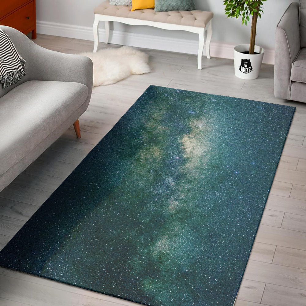Galaxy Space Dark Teal Print Floor Mat-grizzshop