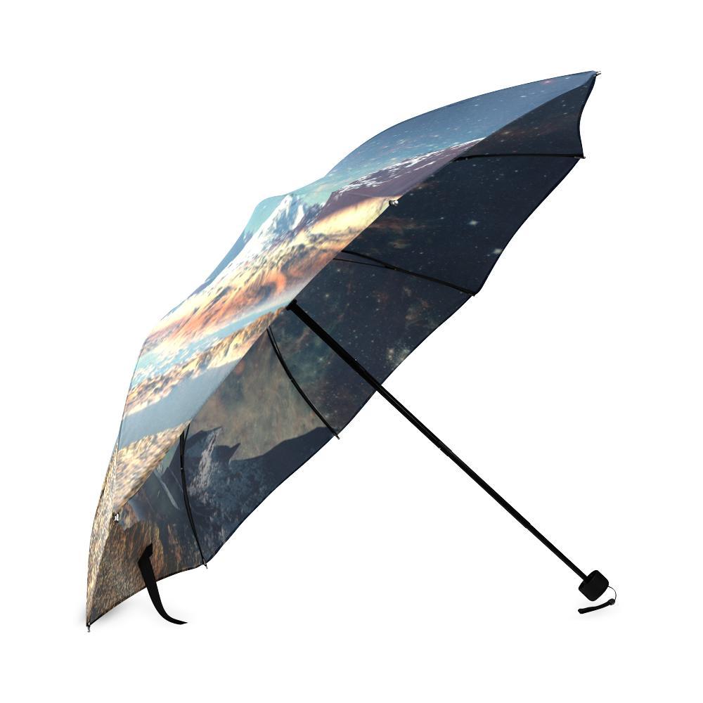Galaxy Space Earth Print Foldable Umbrella-grizzshop
