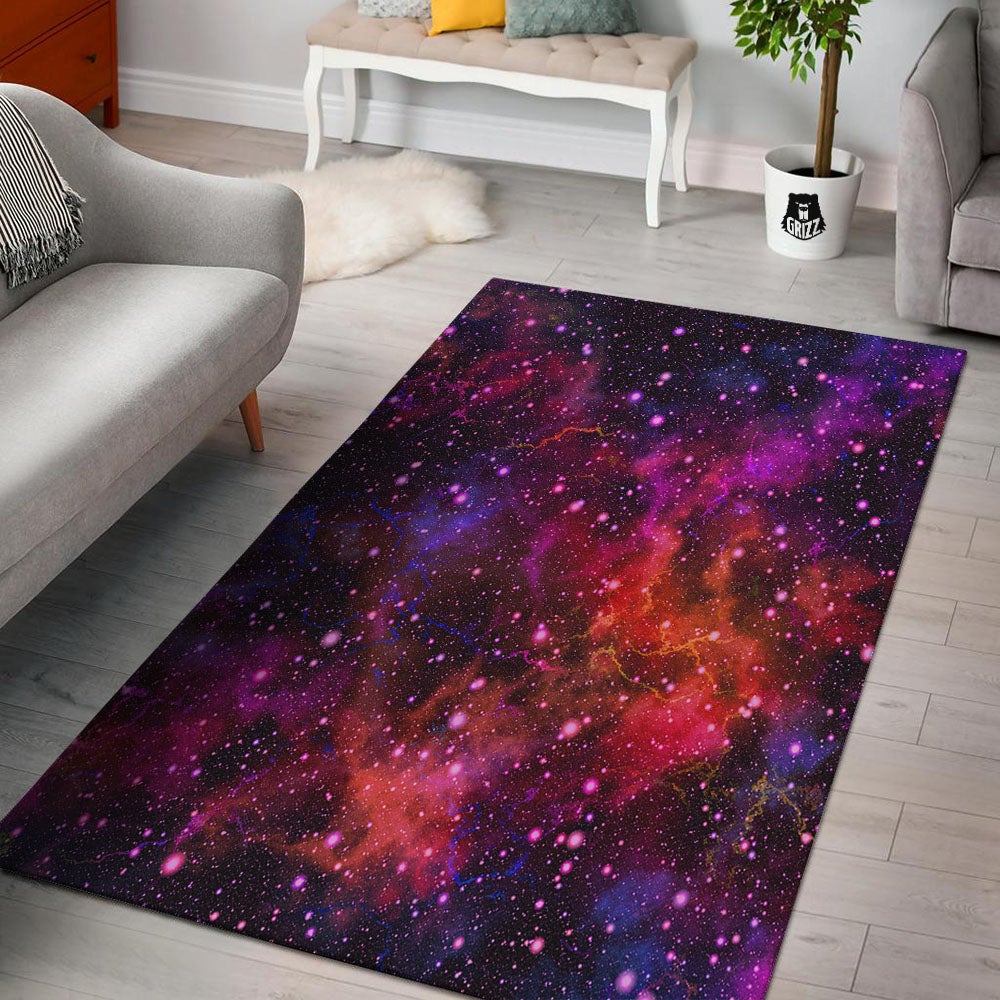 Galaxy Space Purple Dark Print Floor Mat-grizzshop