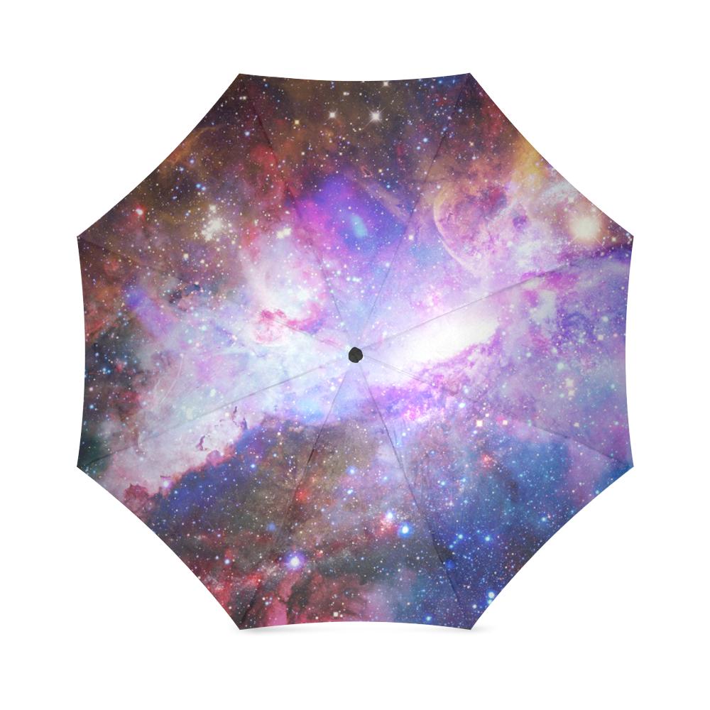 Galaxy Space Purple Stardust Print Foldable Umbrella-grizzshop