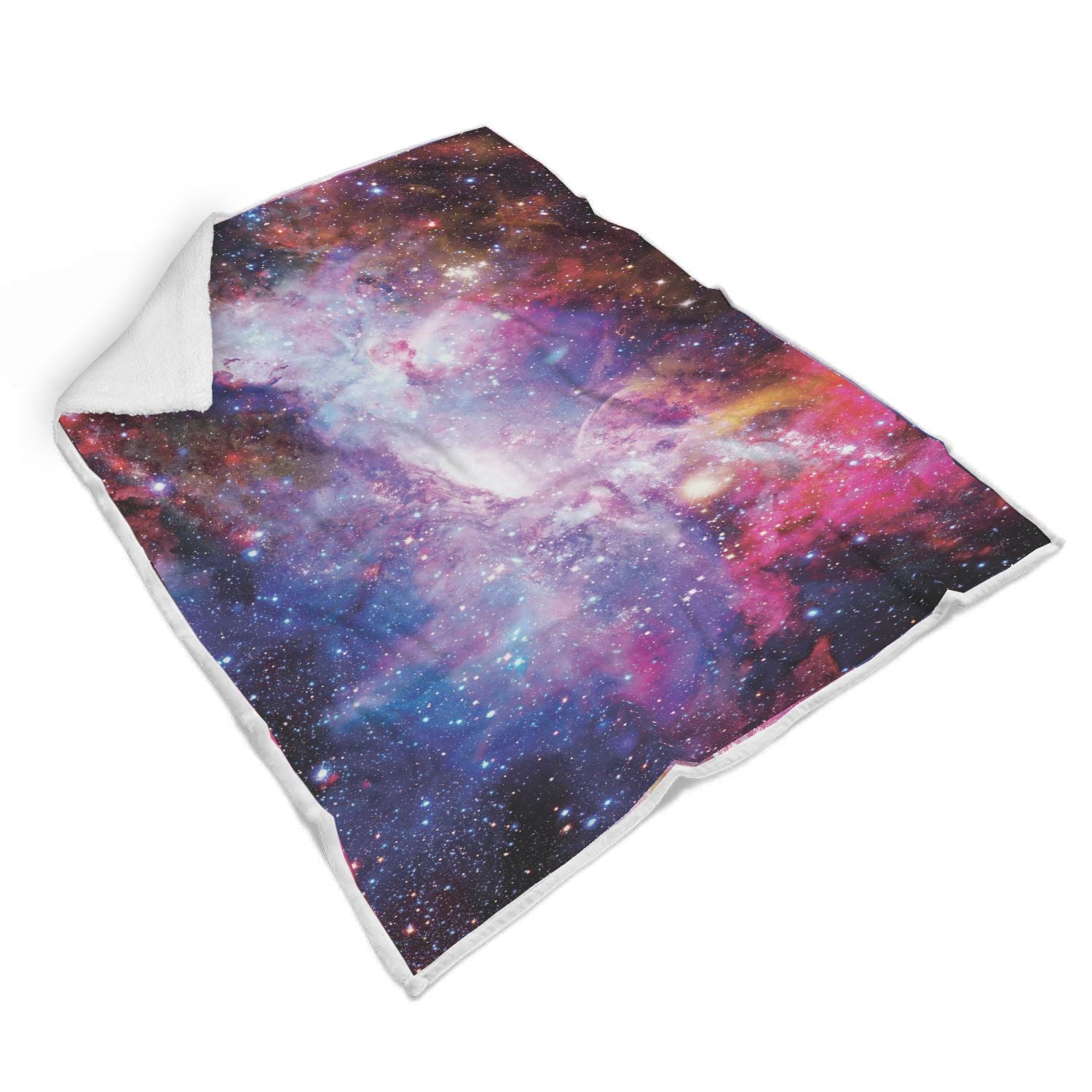 Galaxy Space Purple Stardust Print Throw Blanket-grizzshop