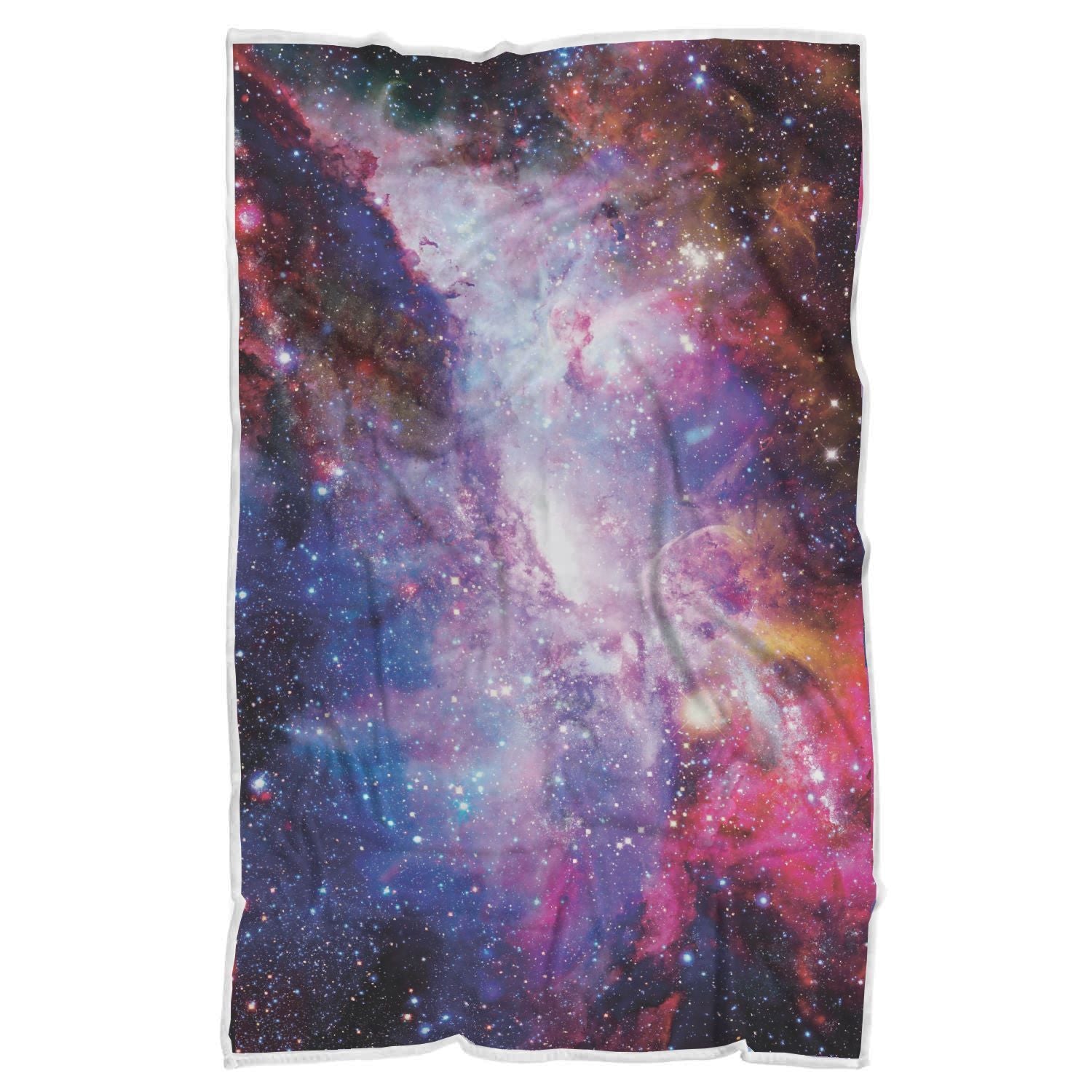 Galaxy Space Purple Stardust Print Throw Blanket-grizzshop