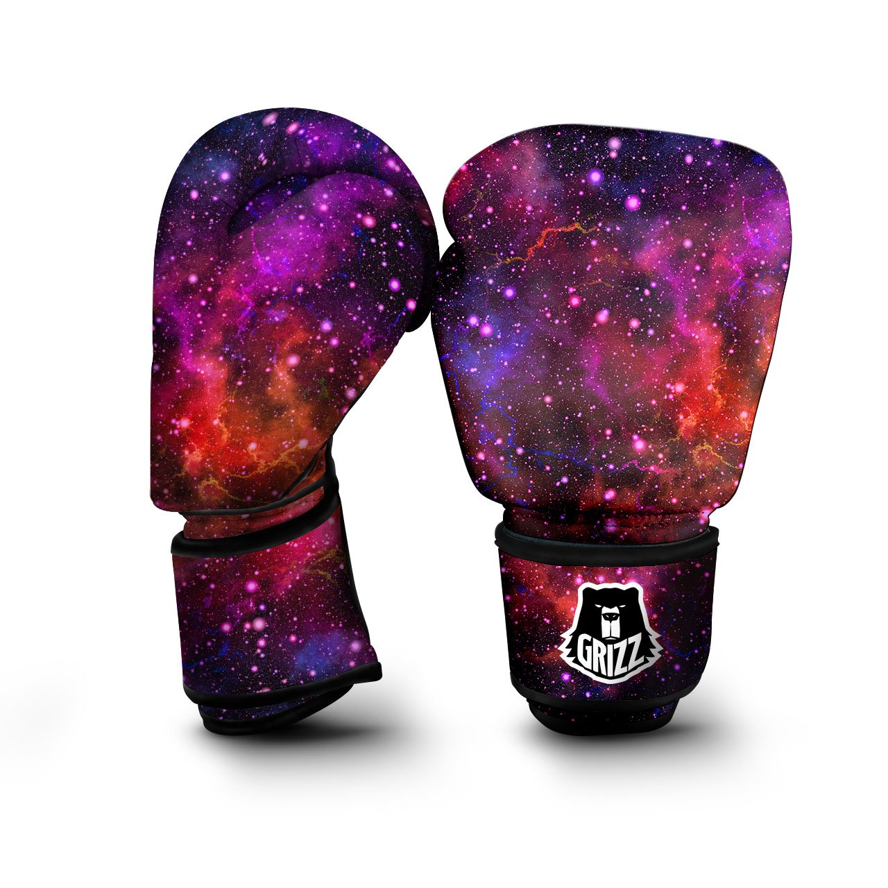 Galaxy Space Red Purple Nebula Print Boxing Gloves-grizzshop