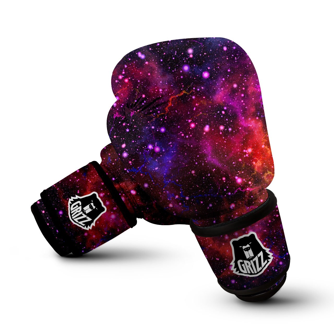 Galaxy Space Red Purple Nebula Print Boxing Gloves-grizzshop