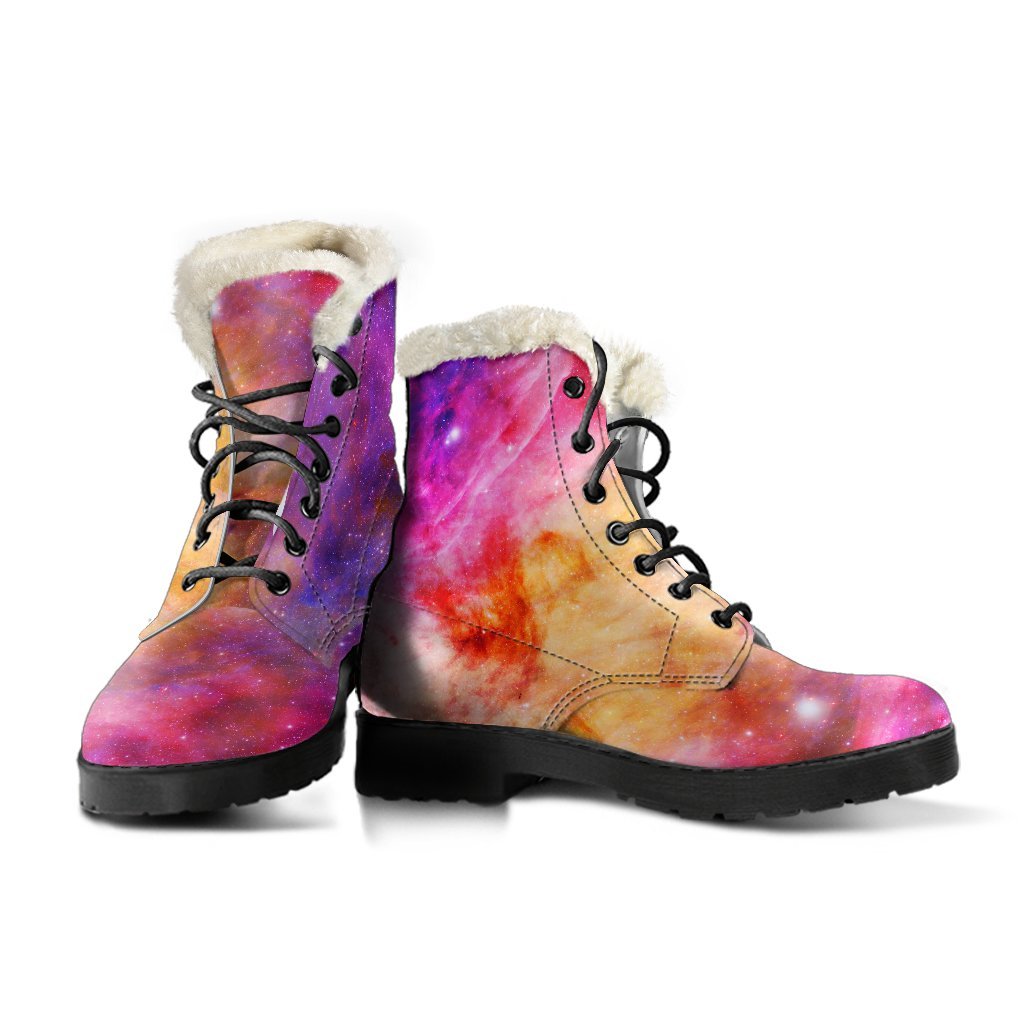 Galaxy Space Stardust Print Comfy Winter Boots-grizzshop