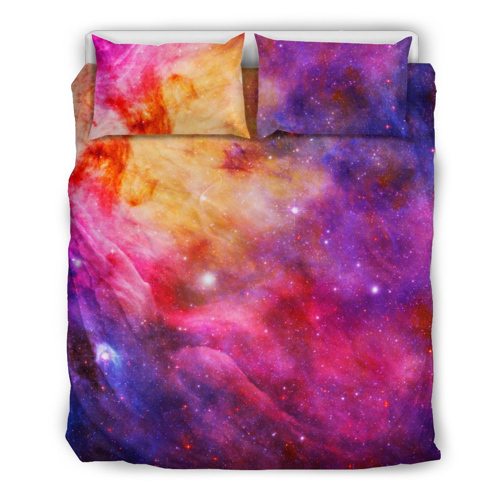 Galaxy Space Stardust Print Duvet Cover Bedding Set-grizzshop
