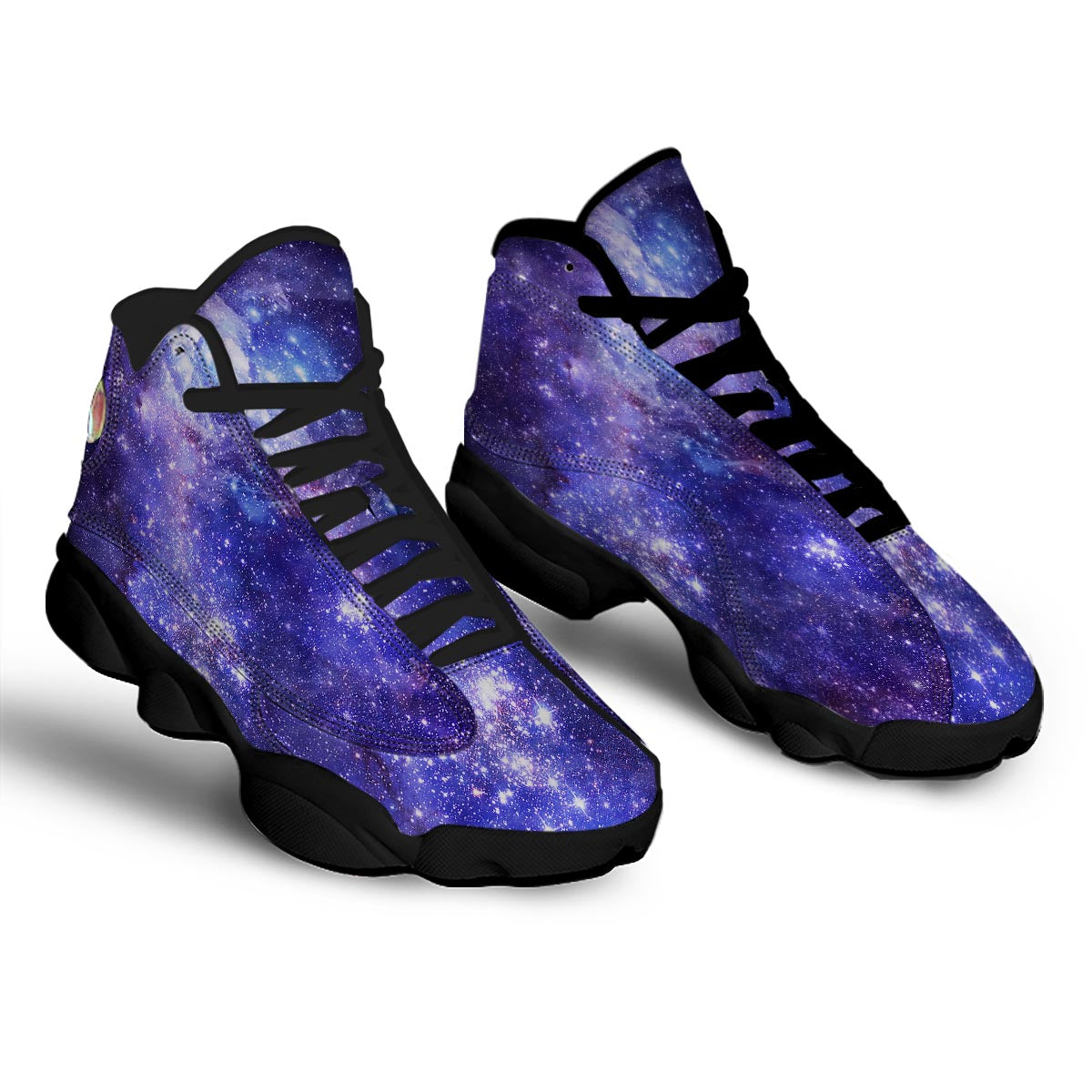 Galaxy Space Starfield Nebula Print Black Basketball Shoes-grizzshop