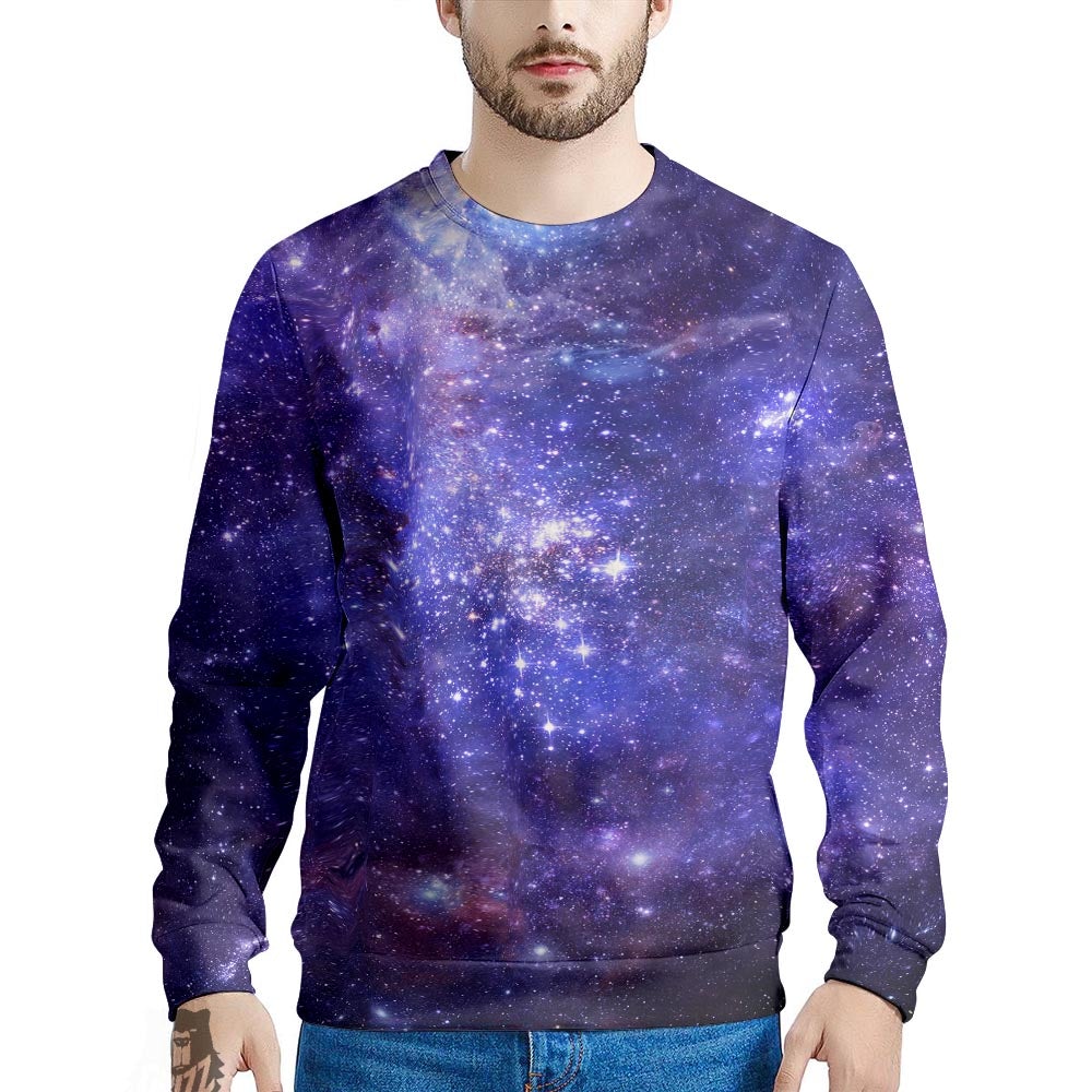 Galaxy Space Starfield Nebula Print Men's Sweatshirt-grizzshop