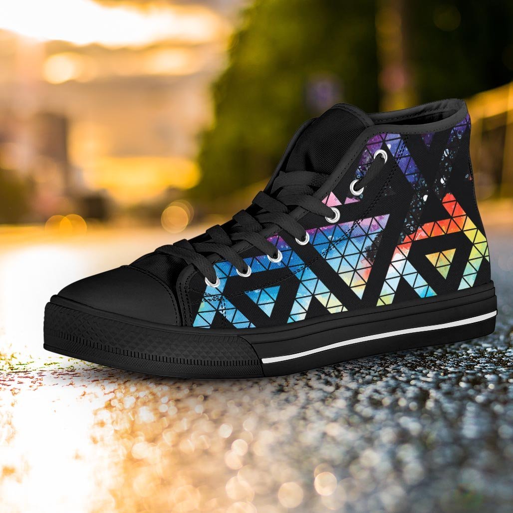 Galaxy Space Triangle Women's High Top Shoes-grizzshop