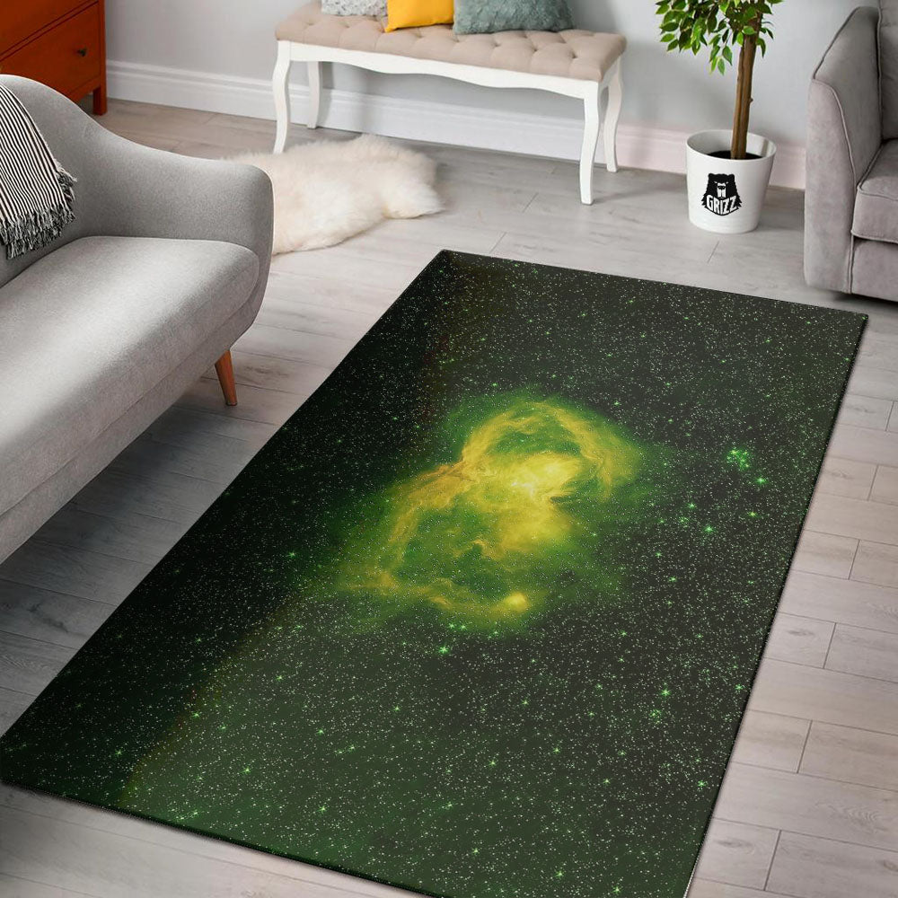 Galaxy Sparkle Green Print Floor Mat-grizzshop