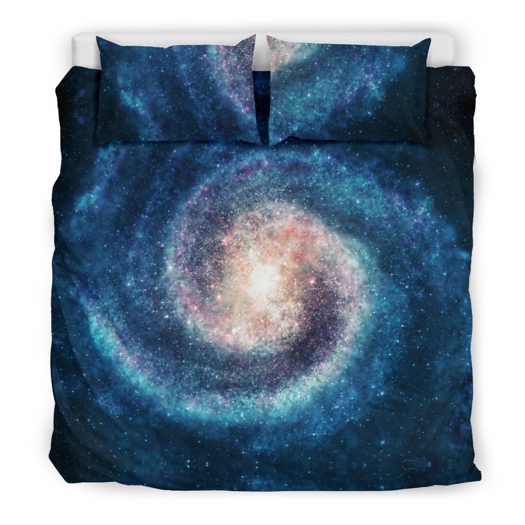 Galaxy Blue Milky Way Space Print Duvet Cover Bedding Set-grizzshop