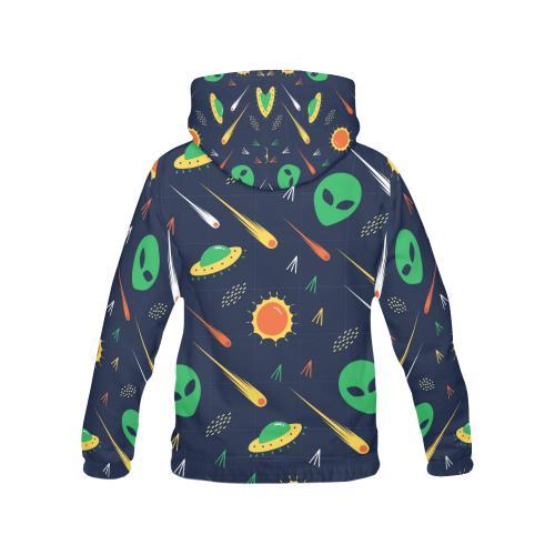 Galaxy Comet Alien Ufo Pattern Print Men Pullover Hoodie-grizzshop