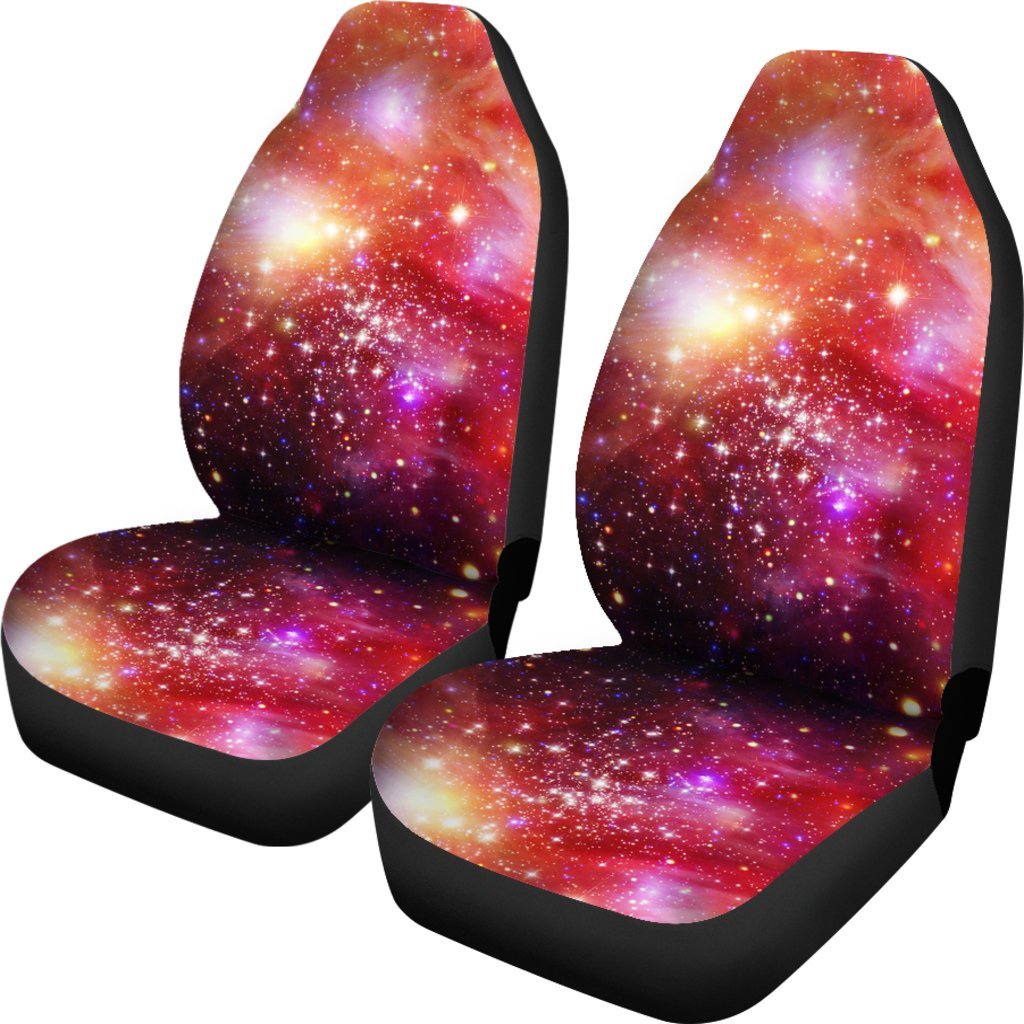 Galaxy Red Stardust Space Print Universal Fit Car Seat Cover-grizzshop