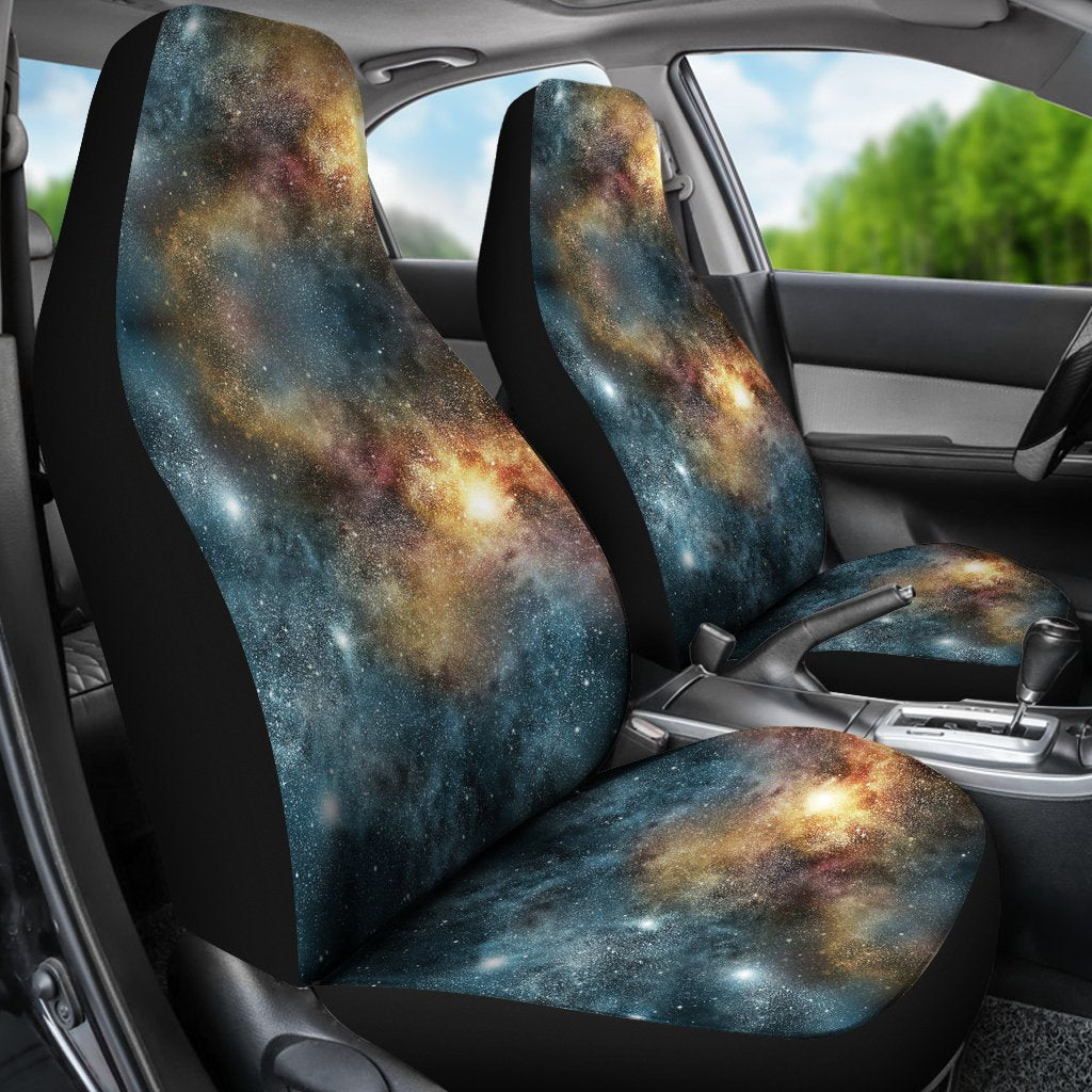 Galaxy Space Blue Stardust Print Universal Fit Car Seat Cover-grizzshop
